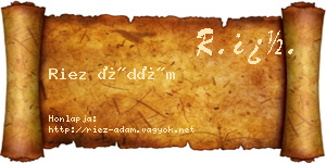 Riez Ádám névjegykártya