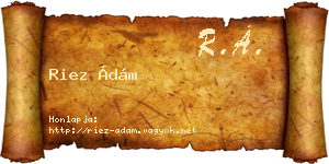 Riez Ádám névjegykártya